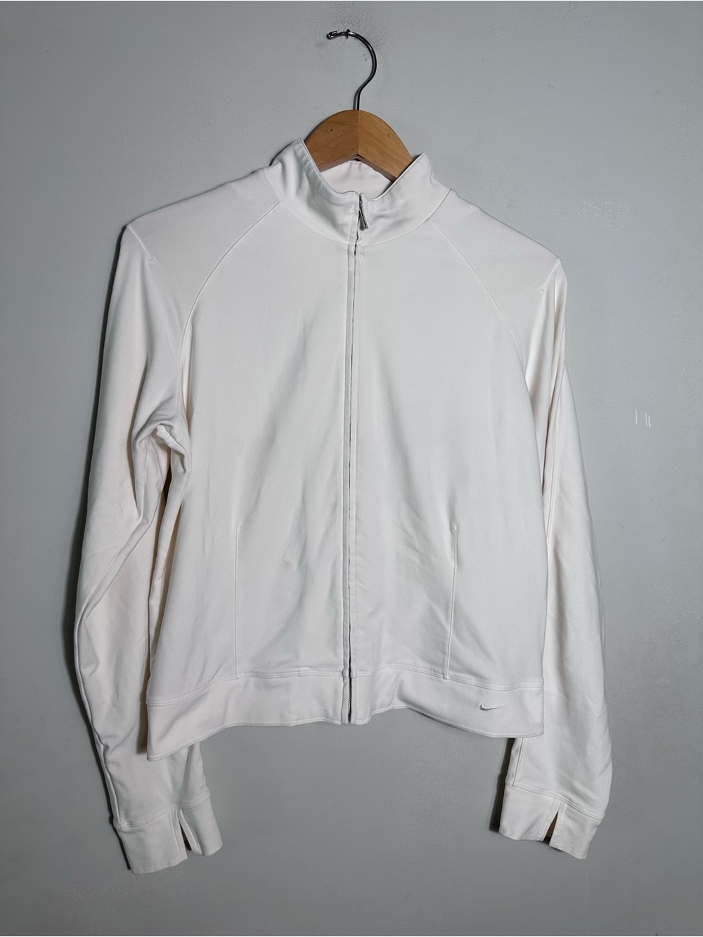 Vintage Nike Cream White Full-Zip Track Jacket